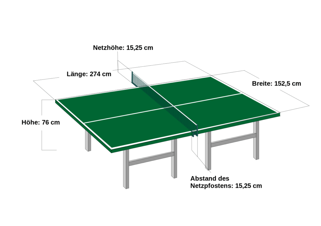 Tischtennisplatte größe und maße
