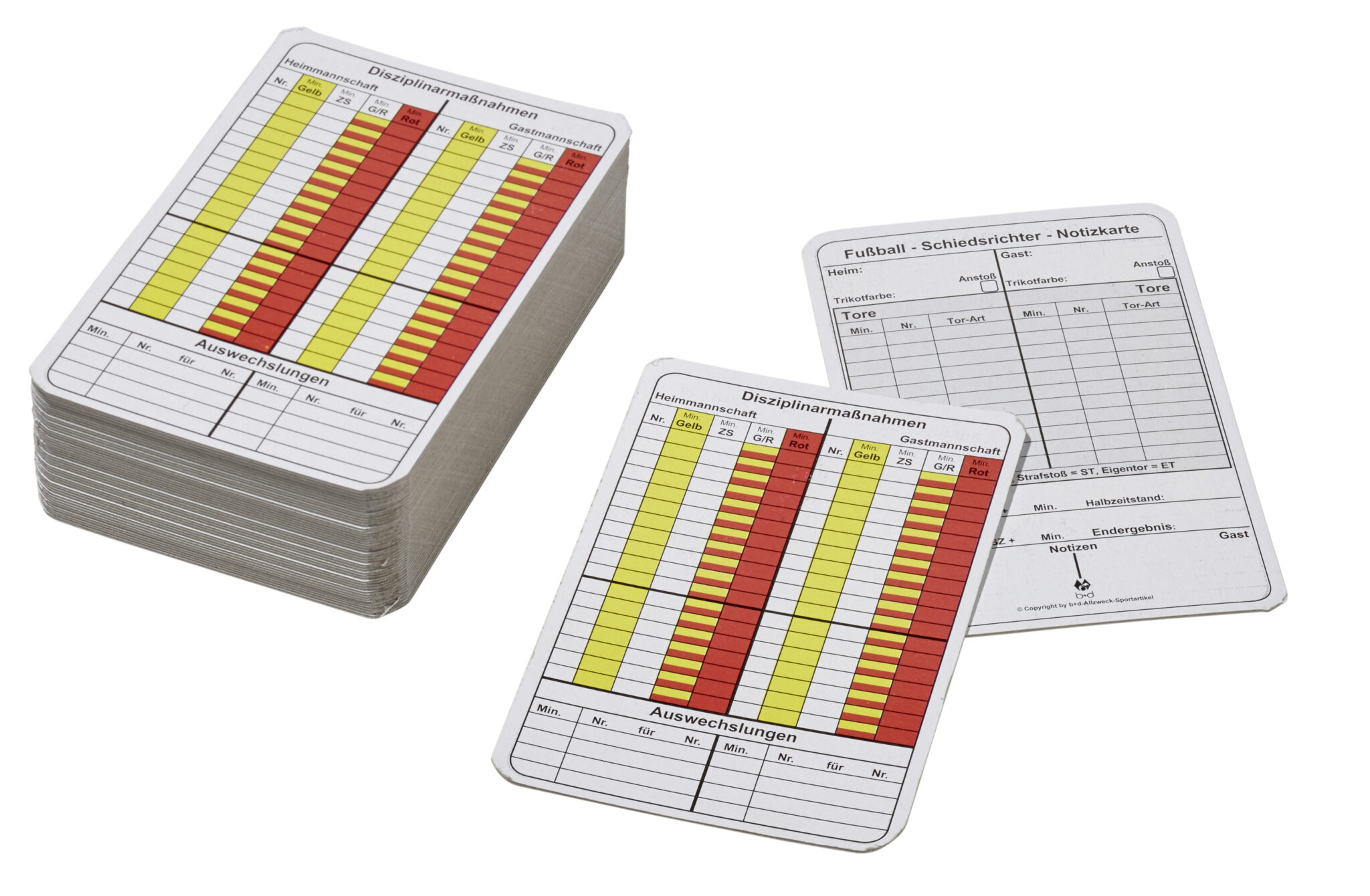 Fußball Schiedsrichter SR Spielnotizkarte (Test-Kit