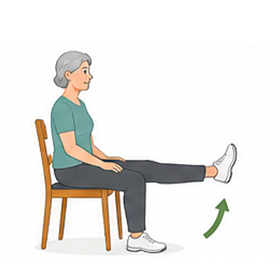Beinheben im Sitzen