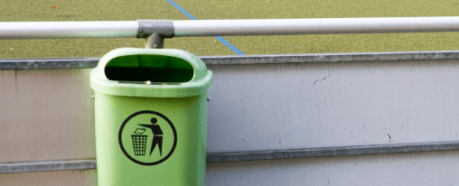 Sportplatz Mülleimer online kaufen im Kübler Sport Onlineshop Robuste und wetterfeste Sportplatz Mülleimer zur Abfallbeseitigung auf Sportanlagen und Außenbereichen