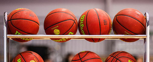 Verschiedene Basketball Trainingsbälle in unterschiedlichen Größen, Materialien und Farben für Training und Verein