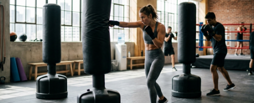 Stehender Boxsack mit bef&uuml;llbarem Standfu&szlig; f&uuml;r Boxtraining im Kampfsport