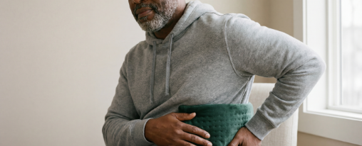 Wärmekissen bei Kübler Sport kaufen Therapeutische Wärmekissen aus natürlichen Materialien zur Linderung von Verspannungen auf hellem Hintergrund