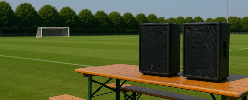 Moderne Sportplatz Lautsprecheranlage für optimale Beschallung auf dem Vereinsgelände