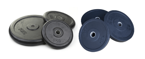 Gummierte Hantelscheiben online kaufen bei Kübler Sport Abbildung von gummierten Hantelscheiben für effektives Krafttraining im Kübler Sport Onlineshop