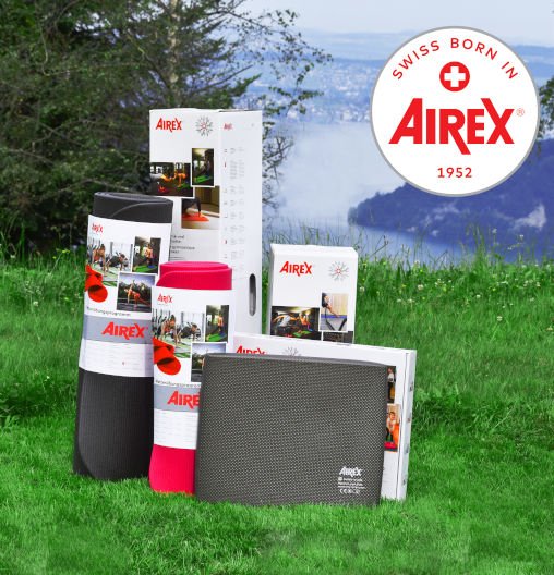 Anordnung verschiedener AIREX Produkte auf einer Wiese