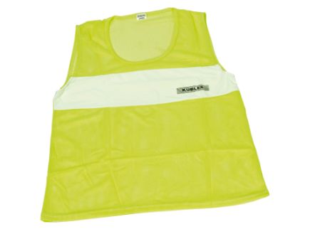 Gelbes Markierhemd mit einem Kübler Sport Logo an der Brust