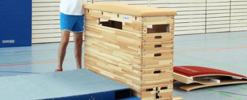 Vielseitiger Turnkasten aus Holz für Sporthallen und Heimgebrauch