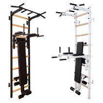 BenchK® Sprossenwand 223 mit Klimmzugstange, Dip-Bügel & Trainingsbank