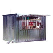 Entladung durch LKW-Kran für Material-Container