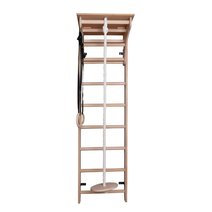 BenchK® Sprossenwand 112 mit Klimmzugbügel & Tischauflage, Seil und Ringen