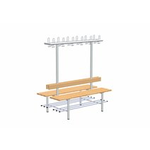 rontec® Umkleidebank mit Garderobe und Schuhrost, doppelseitig
