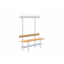 rontec® Umkleidebank mit Garderobe und Schuhrost, einseitig