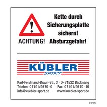Aufkleber - Kette durch Sicherungsplatte sichern
