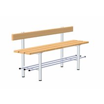 rontec® Umkleidebank mit Rückenlehne und Schuhrost, einseitig