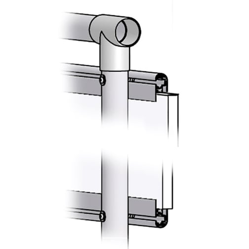Banden-Werbeelemente aus KU-Platten für vorhandenes Barrierensystem