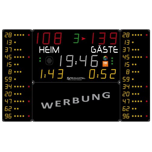 Stramatel® Anzeigetafel Multisport Pro Indoor, vier Module