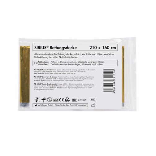 SIRIUS® Rettungsdecke 210 x 160 cm