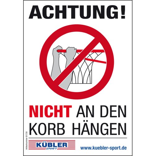 Verbotsaufkleber – Nicht an den Korb hängen