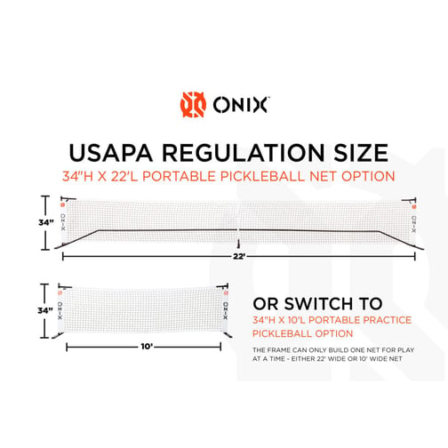 ONIX® Pickleballnetz 2-in-1 Portable Net