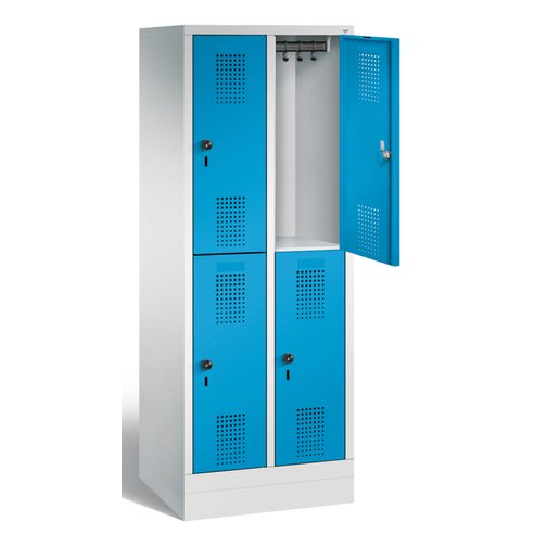 C+P® Garderobenschrank EVOLO Grundschule doppelstöckig, mit Sockel