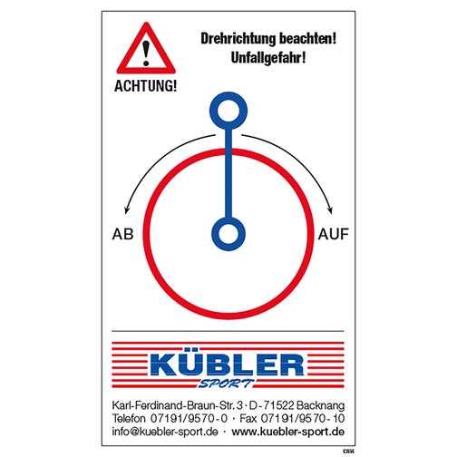Aufkleber Drehrichtung beachten
