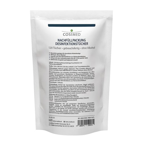 cosiMed® Desinfektionstücher Nachfüllpackung für Spenderdose, 120 Stück