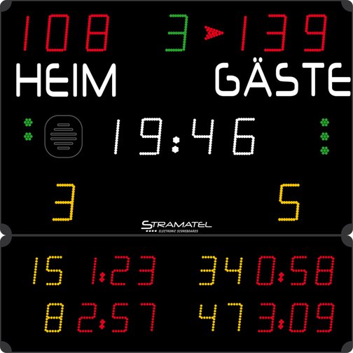 Stramatel® Anzeigetafel Multisport Compact Indoor, zwei Module