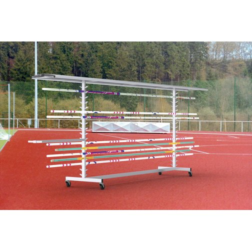 Ablage für Sprungstäbe fahrbar