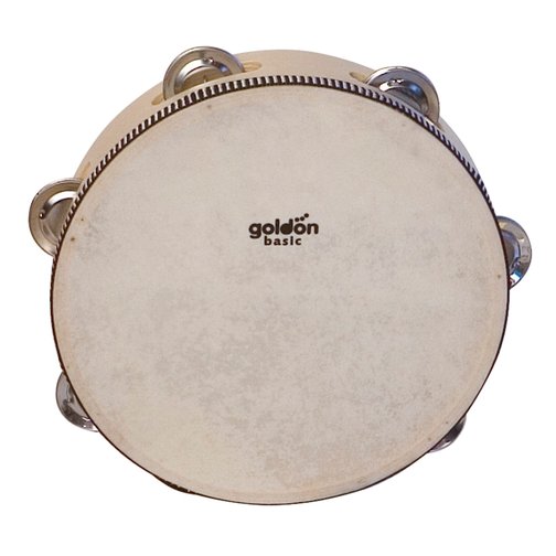 goldon® Schellentamburin mit Naturfell
