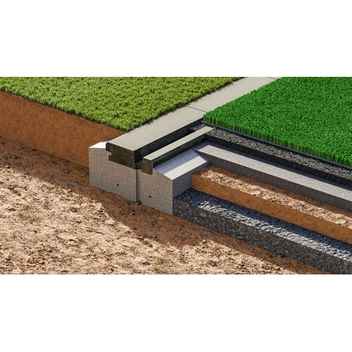 FormaTurf® TrionStein Einfassungsstein für Sportbeläge und Kunststoffrasen