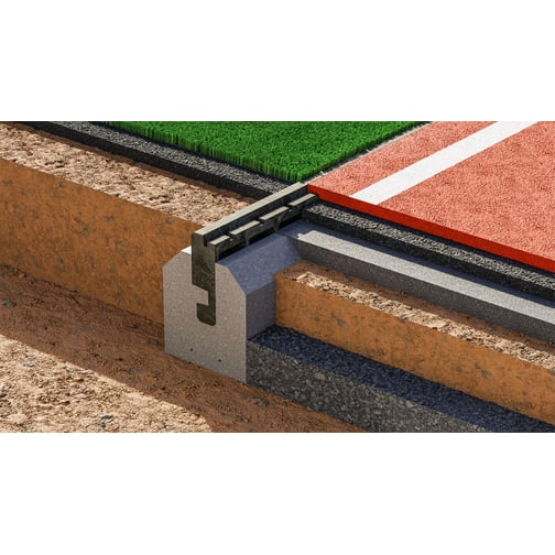 FormaTurf® TrionStein Einfassungsstein für Sportbeläge und Kunststoffrasen
