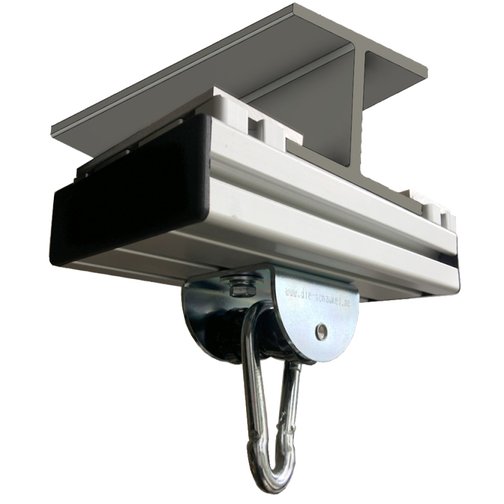 Klemmschienen-Aufhängung für Stahlträger inkl. Rollengelenk