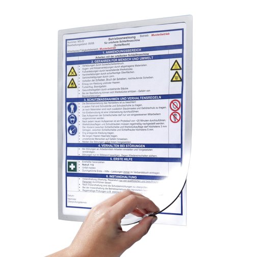 Einstecktaschen für Informationskasten, magnethaftend DIN A4