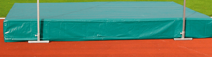 Hochsprungständer für Leichtathletik mit verstellbarer Höhe und stabilem Stand, ideal für Training und Wettkämpfe.