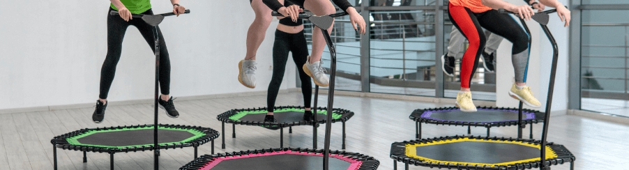 Fitness-Trampolin mit Haltegriff für effektives Training und Balance-Übungen