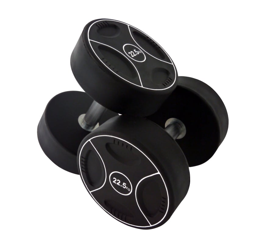 Kompakthantelsatz PU-beschichtet, 2 x 22,5 - 30 kg