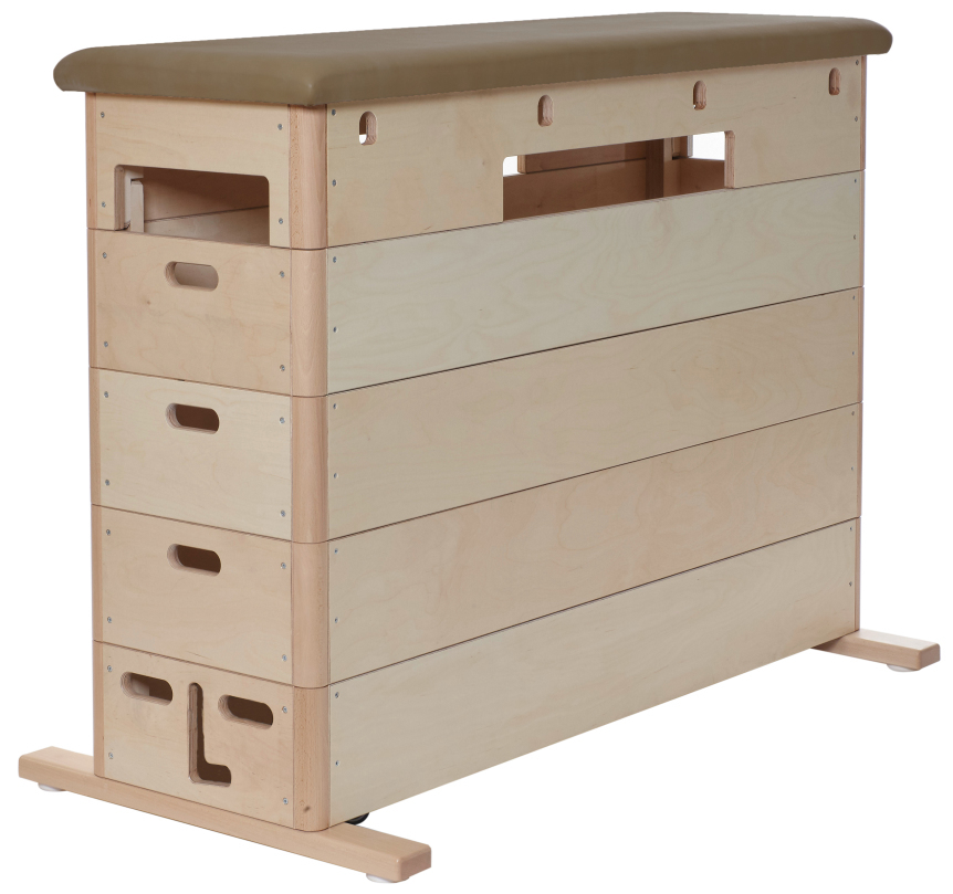 Kübler Sport Sprungkasten BASIC 5-teilig, Kunstleder, Natur, ohne Fahreinrichtung, mit Aussparung