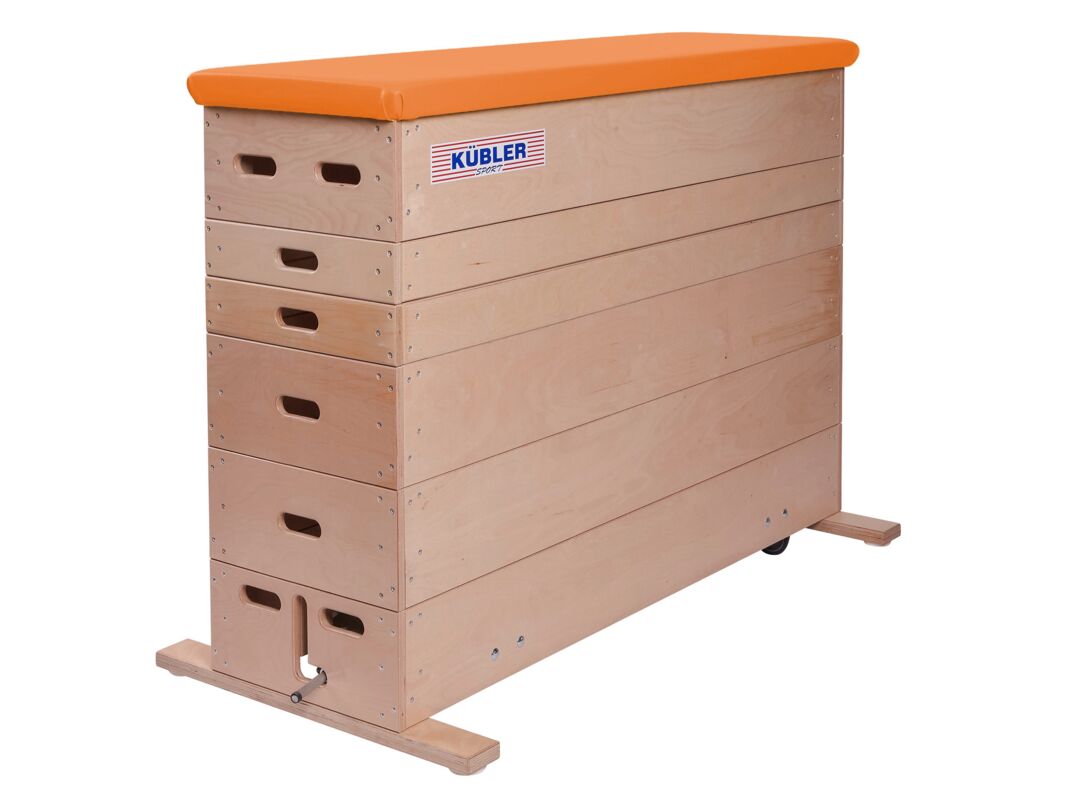 Kübler Sport Sprungkasten ECOLINE 6-teilig, Kunstleder, Orange, mit Fahreinrichtung