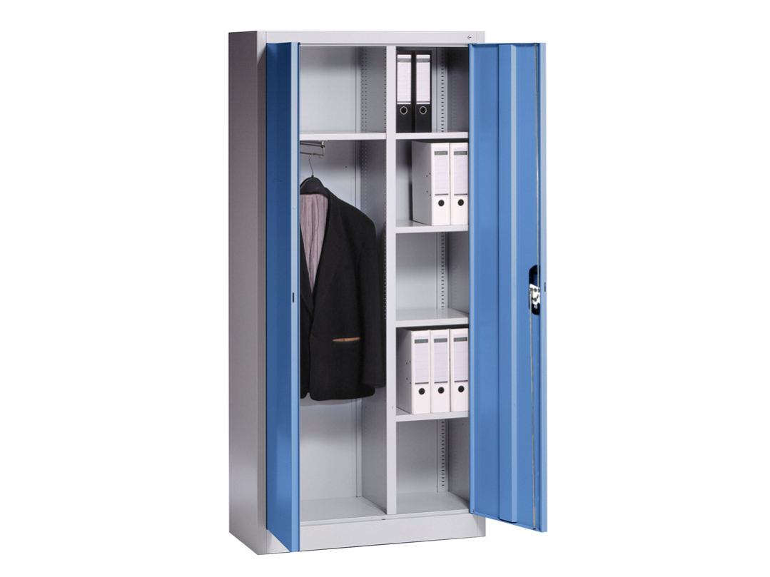 C+P Flügeltürenschrank für Lehrerzimmer, Hellblau