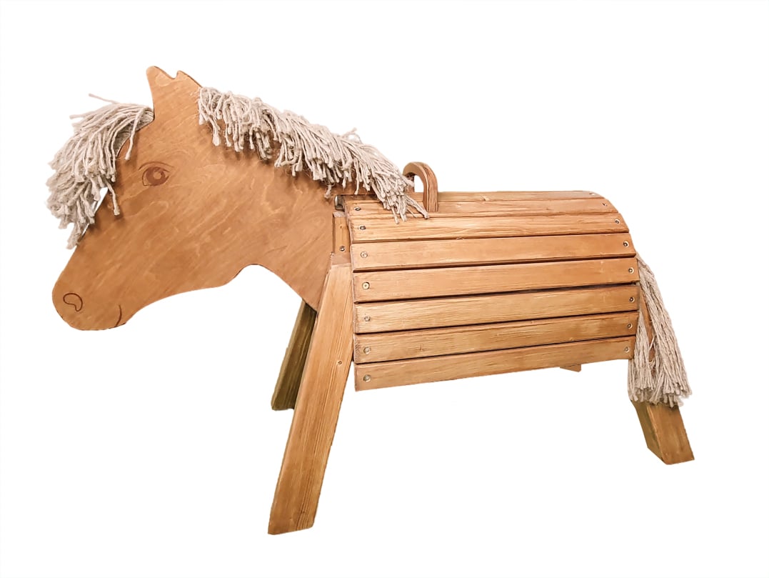 Holzpferd Outdoor, Sitzhöhe 50 cm
