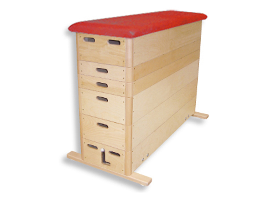 Kübler Sport Sprungkasten BASIC 6-teilig, Kunstleder, Rot, mit Fahreinrichtung