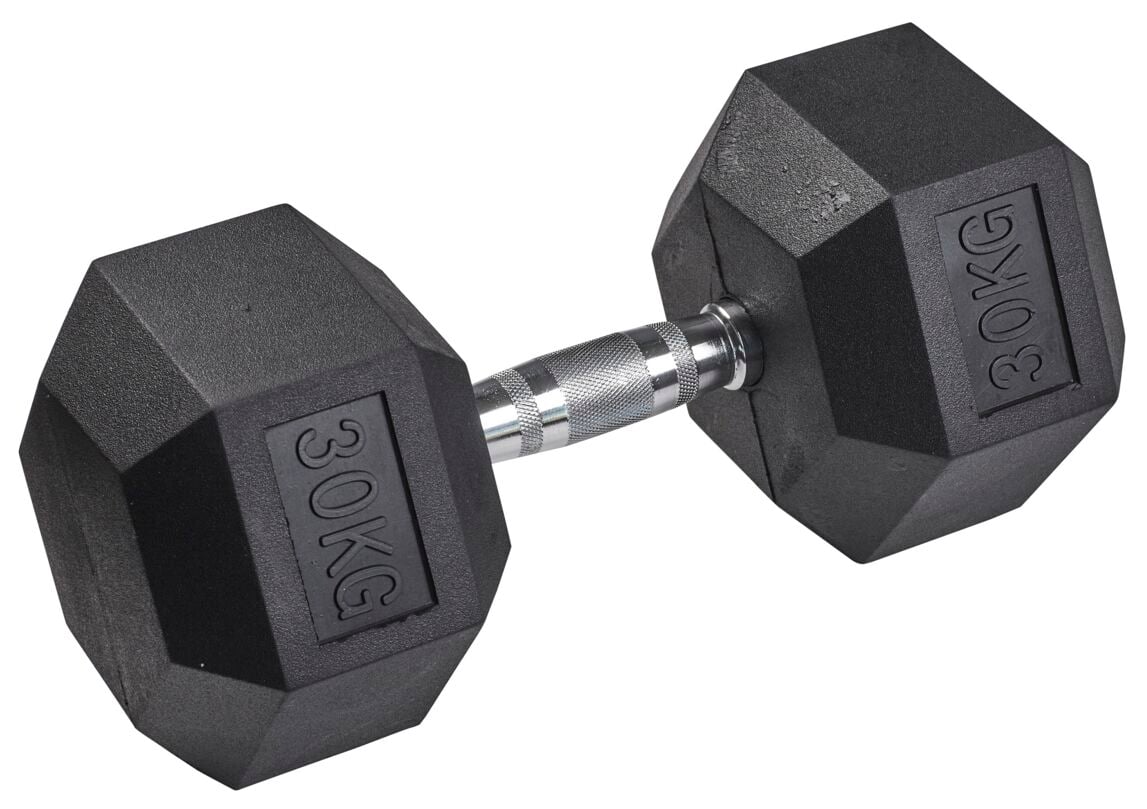 tanga sports Gummi-Kurzhantel HEX, 30 kg