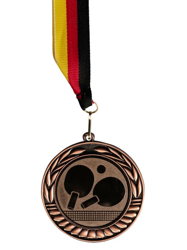 Kübler Sport Medaille SPORTSGEIST mit Medaillenband, Bronze, schwarz / rot / gold, Turnen weiblich
