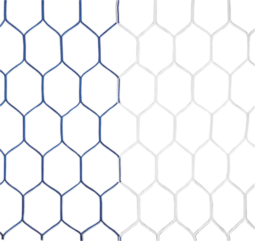 Jugend-Fußballtornetz mit hexagonalen Maschen, Blau / Weiß, 80 / 150 cm