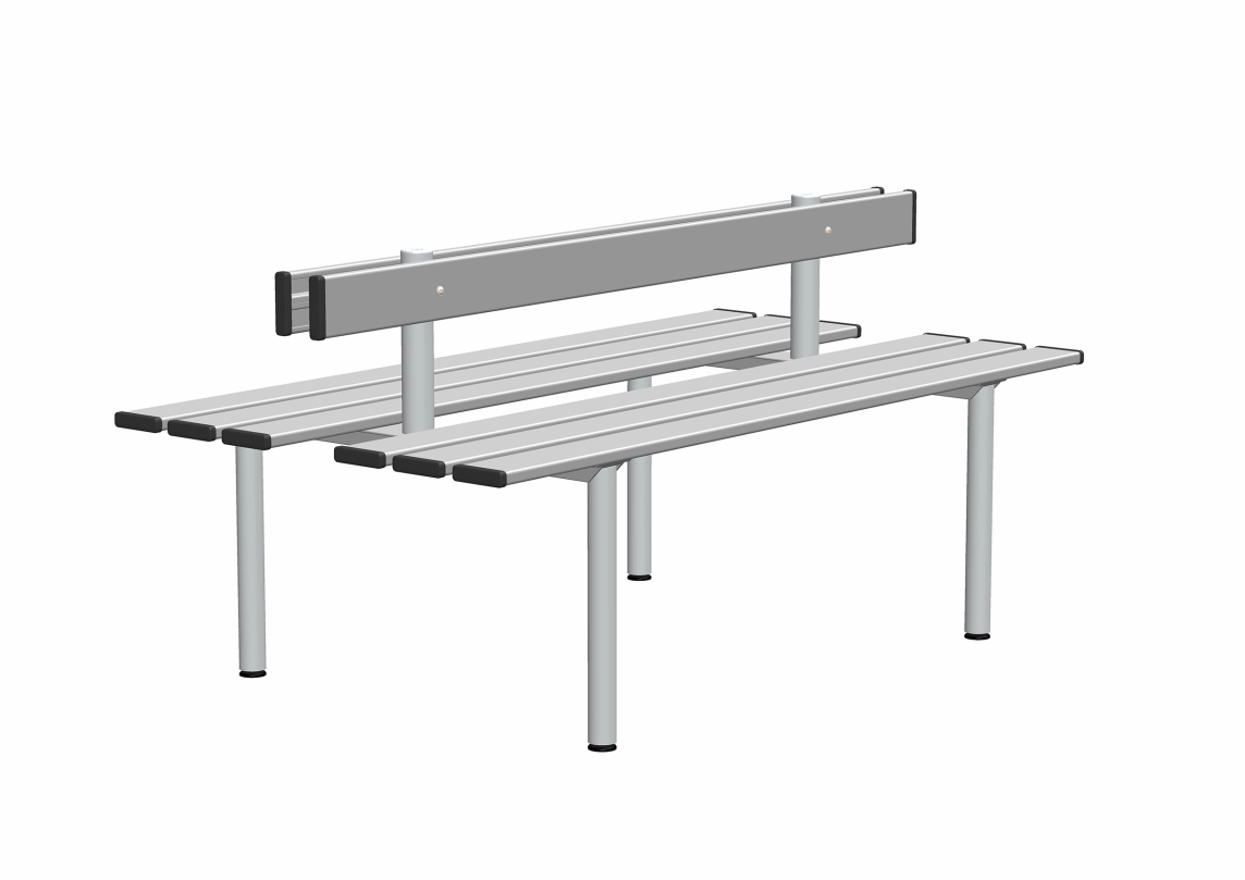 rontec Umkleidebank, doppelseitig, Aluminium (eloxiert), Aluminium (eloxiert)