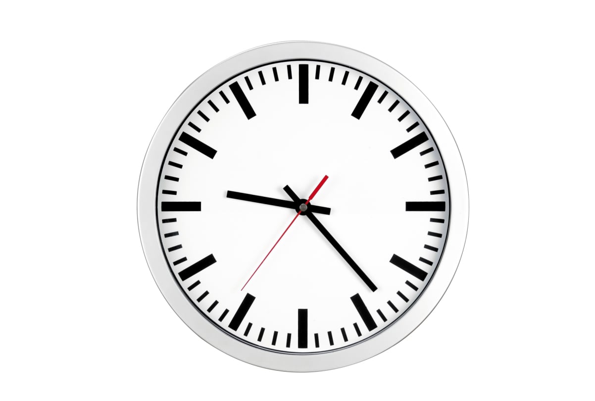 Wanduhr Advertime, Weiß, Balken