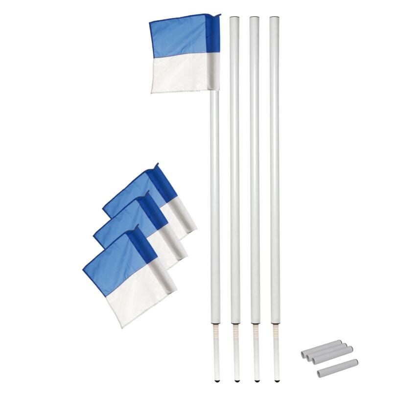 Kübler Sport Kipp-Grenzstangen 4er-Set, Blau / Weiß, 30 cm
