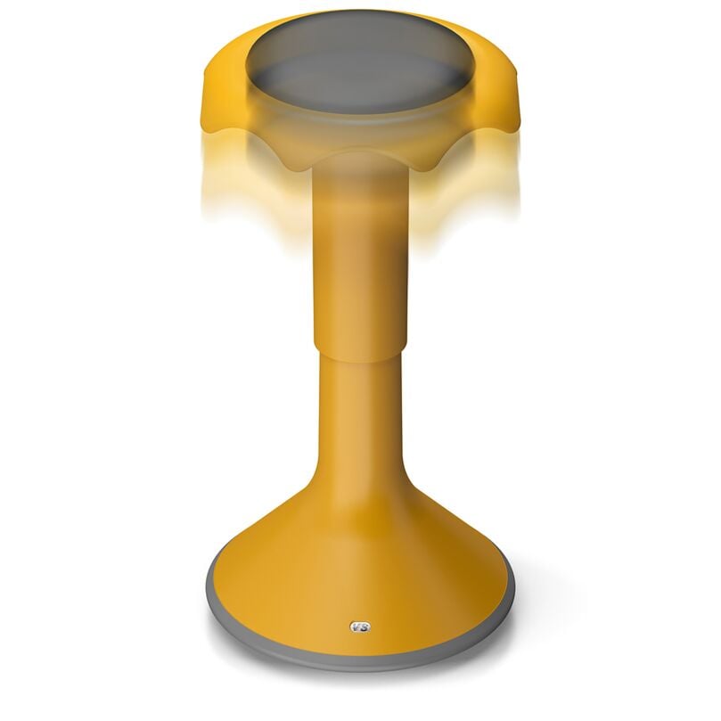 Hokki+ Höhenverstellbarer Bewegungssitz, Gelb, Gepolstert, 50 - 68 cm