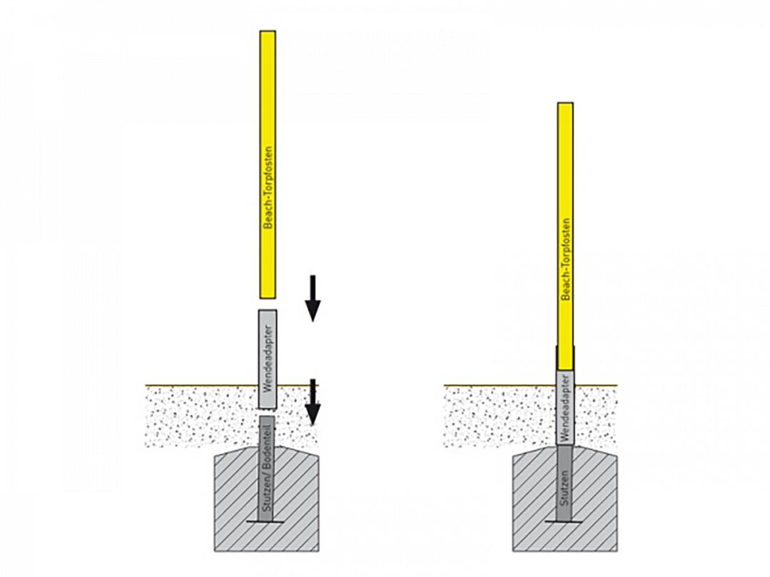 Bodensockel mit Wendeadapter 120 x 100 mm